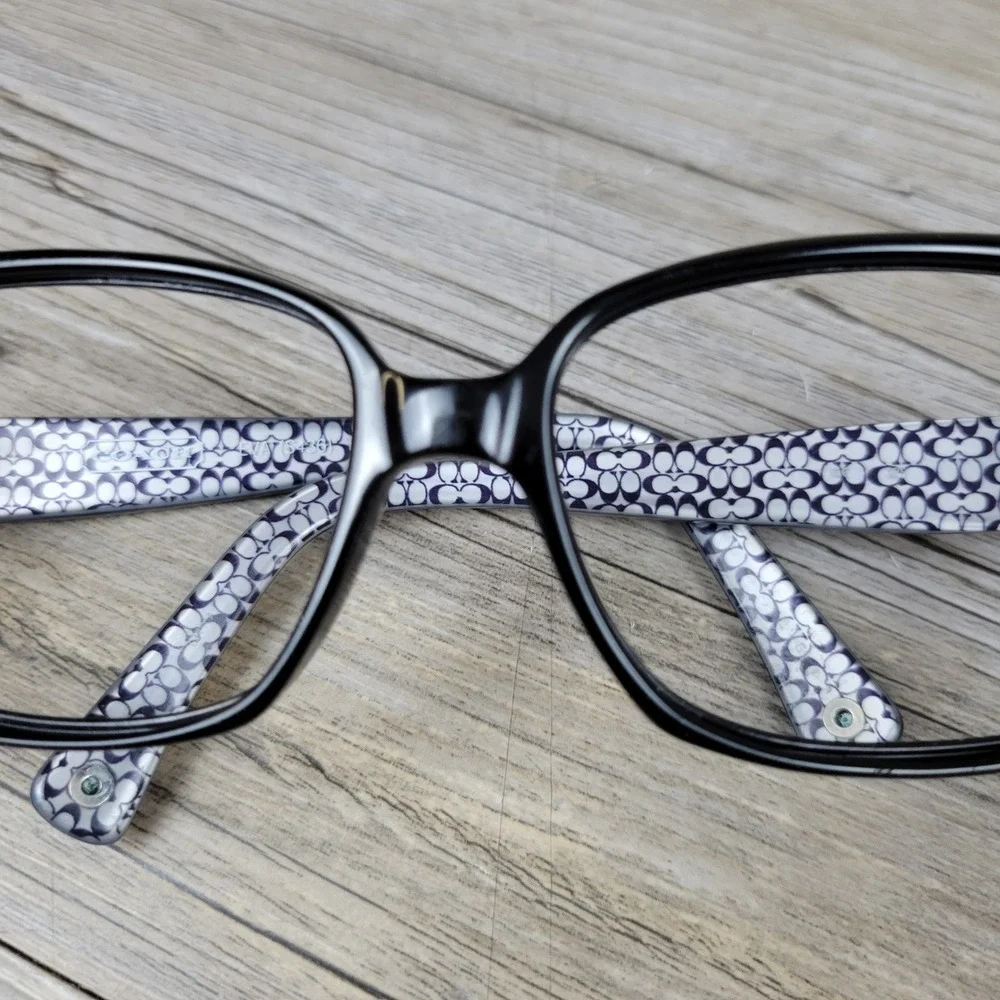 Coach Eyeglass Frames S436 Eva Black Signature Rhinestone Flower Women 53-16-135